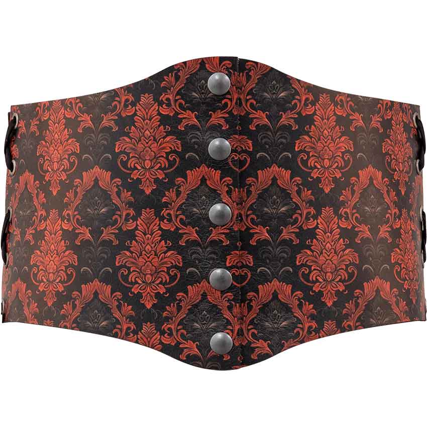 Gothic Damask Snap Front Waist Cincher
