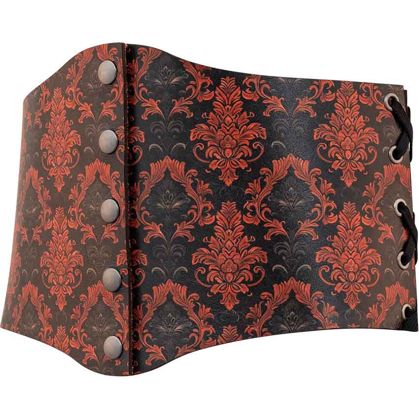 Gothic Damask Snap Front Waist Cincher