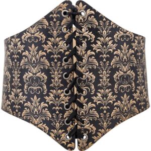 Acanthus Damask Leather Waist Cincher
