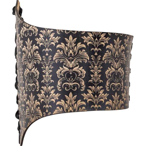 Acanthus Damask Leather Waist Cincher