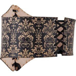 Acanthus Damask Leather Waist Cincher