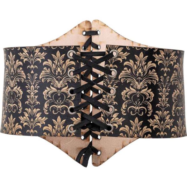 Acanthus Damask Leather Waist Cincher
