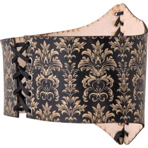 Acanthus Damask Leather Waist Cincher
