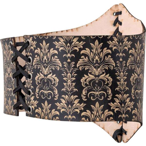 Acanthus Damask Leather Waist Cincher