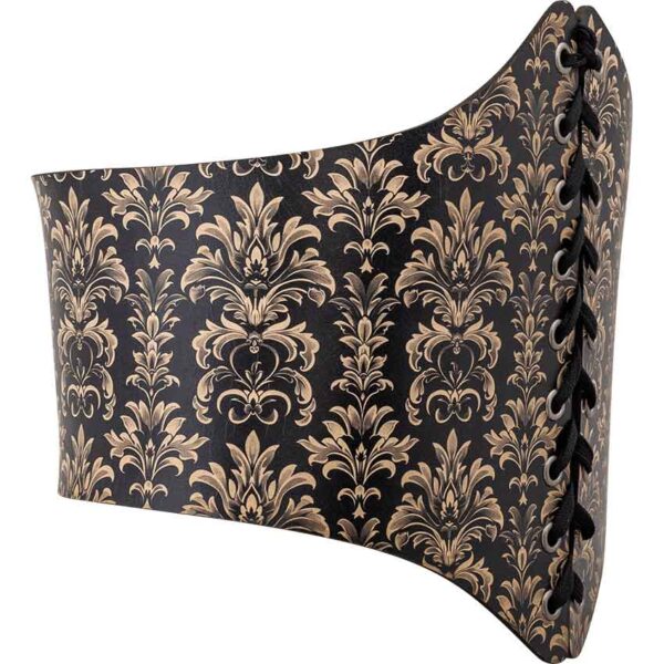 Acanthus Damask Leather Waist Cincher