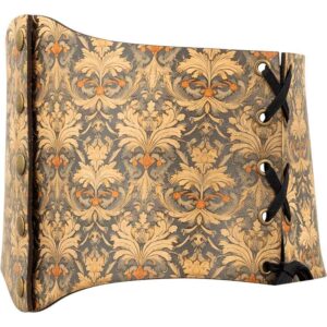 Muted Blue and Beige Snap Front Waist Cincher