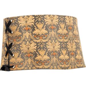 Muted Blue and Beige Snap Front Waist Cincher