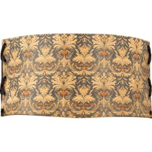 Muted Blue and Beige Snap Front Waist Cincher