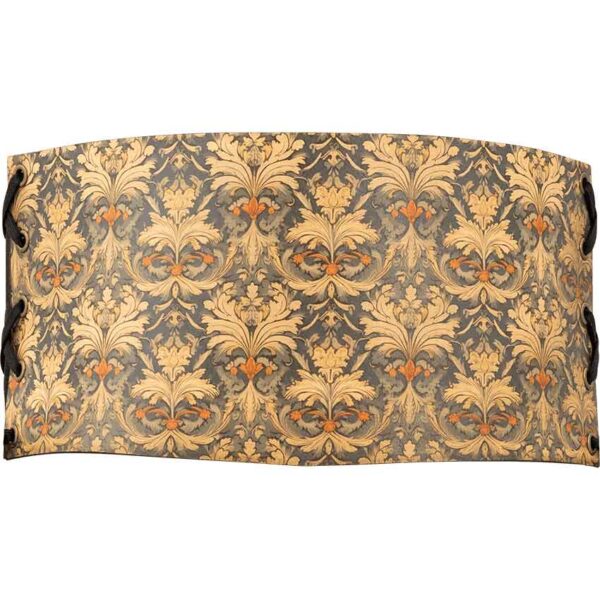 Muted Blue and Beige Snap Front Waist Cincher