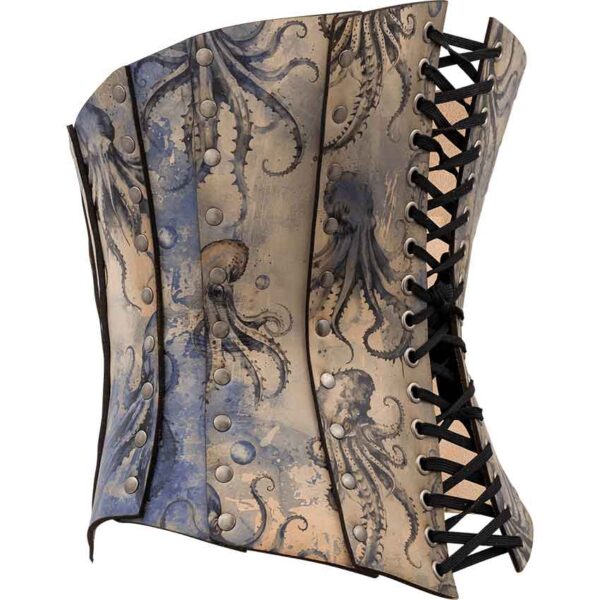 Blue Kraken Leather Corset