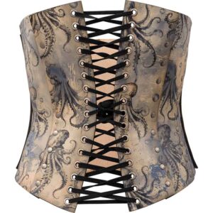 Blue Kraken Leather Corset