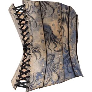 Blue Kraken Leather Corset