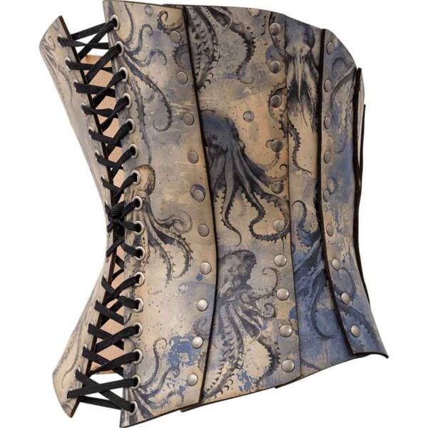 Blue Kraken Leather Corset