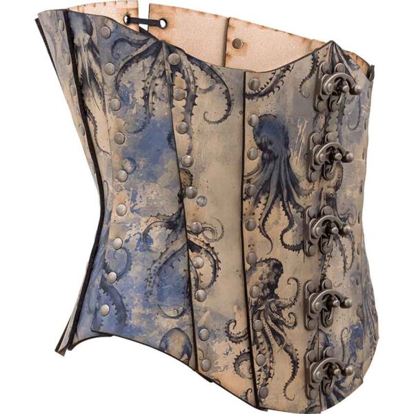 Blue Kraken Leather Corset