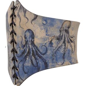 Blue Kraken Leather Waist Cincher