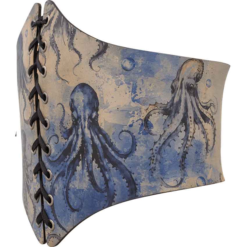 Blue Kraken Leather Waist Cincher