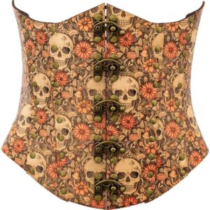 Cottagecore Skull Leather Corset