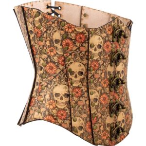 Cottagecore Skull Leather Corset