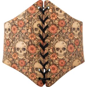 Cottagecore Skull Leather Waist Cincher