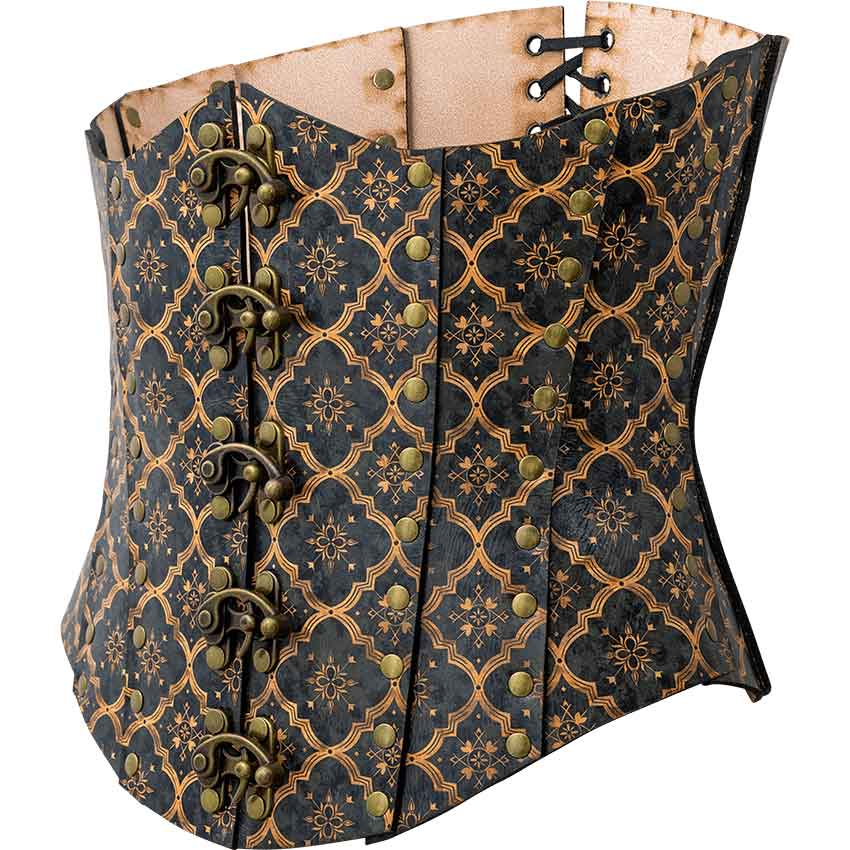 Medieval Quatrefoil Leather Corset