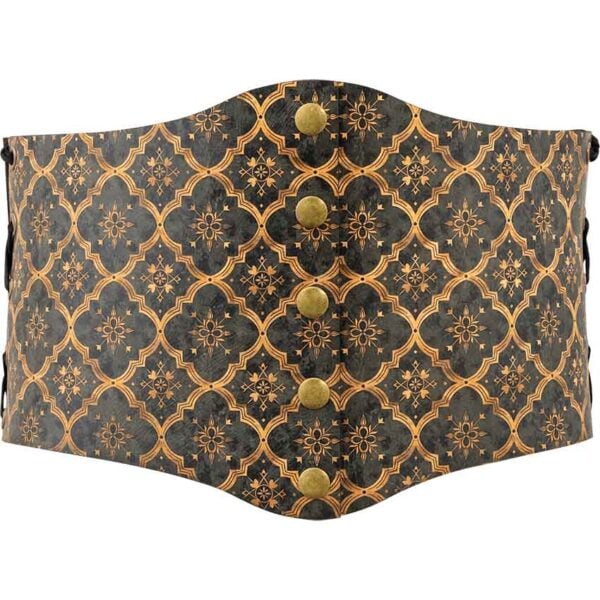 Medieval Quatrefoil Snap Front Waist Cincher