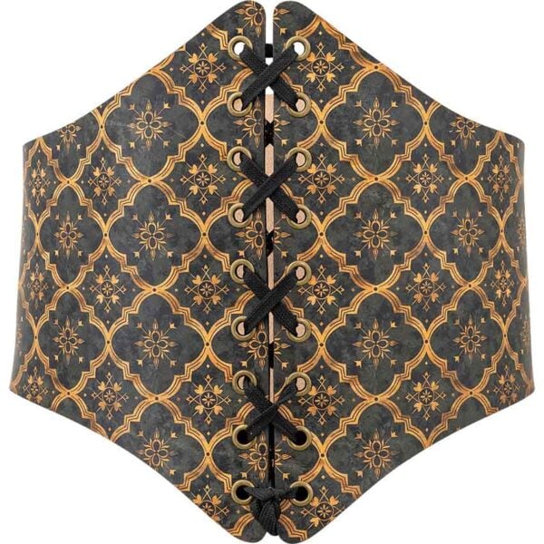 Medieval Quatrefoil Leather Waist Cincher