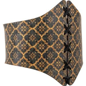Medieval Quatrefoil Leather Waist Cincher