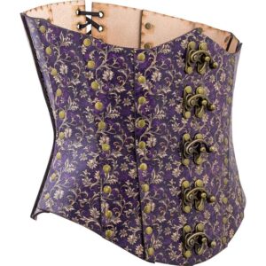 Purple Flourish Leather Corset