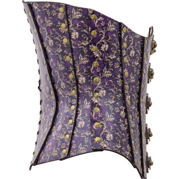 Purple Flourish Leather Corset