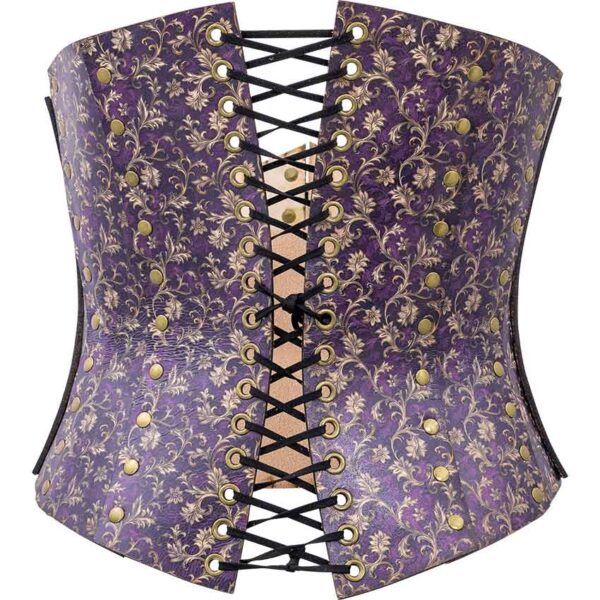 Purple Flourish Leather Corset