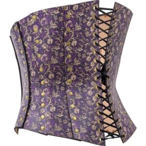 Purple Flourish Leather Corset