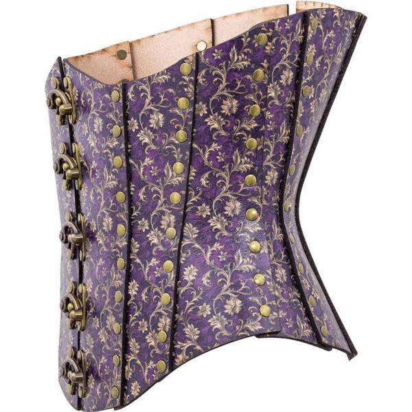 Purple Flourish Leather Corset