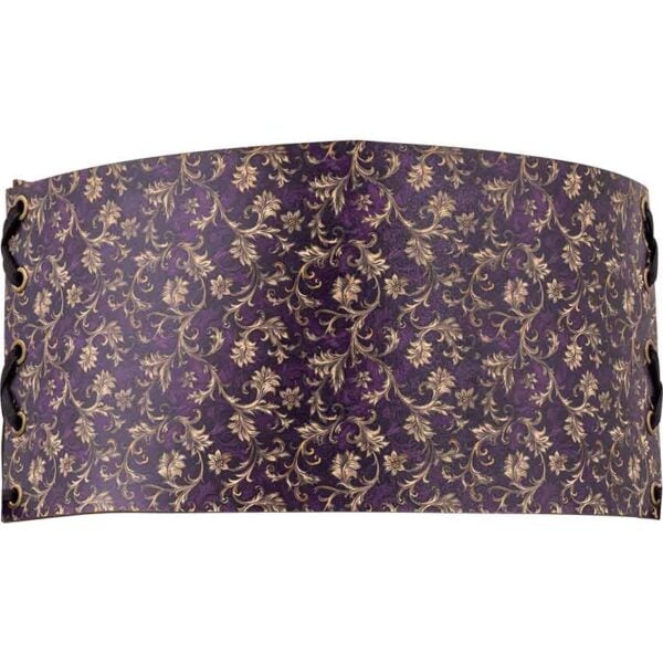 Purple Flourish Snap Front Waist Cincher