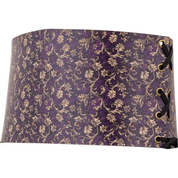 Purple Flourish Snap Front Waist Cincher