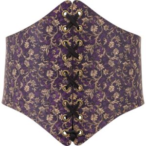 Purple Flourish Leather Waist Cincher