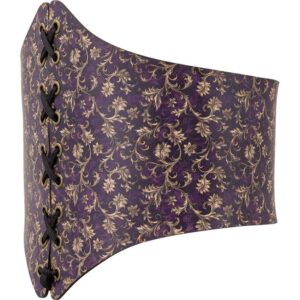 Purple Flourish Leather Waist Cincher