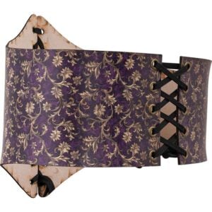 Purple Flourish Leather Waist Cincher