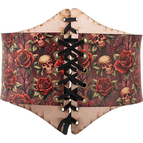 Gothic Rose Leather Waist Cincher