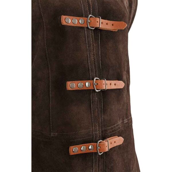 Muskrat Fur Lined Garen Suede Vest