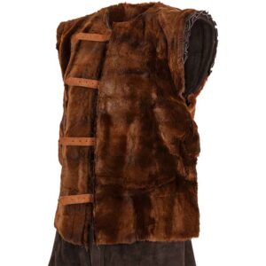 Muskrat Fur Lined Garen Suede Vest
