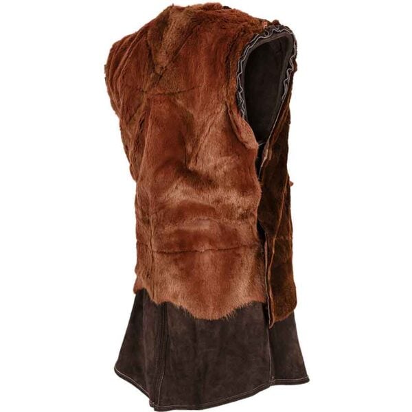 Muskrat Fur Lined Garen Suede Vest