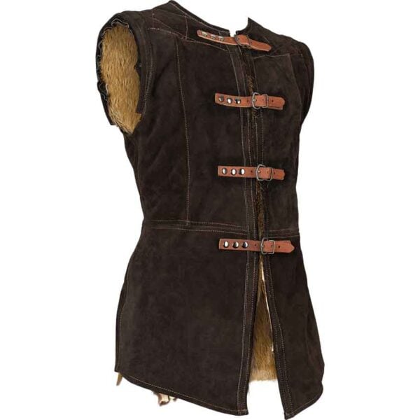 Nutria Fur Lined Garen Suede Vest