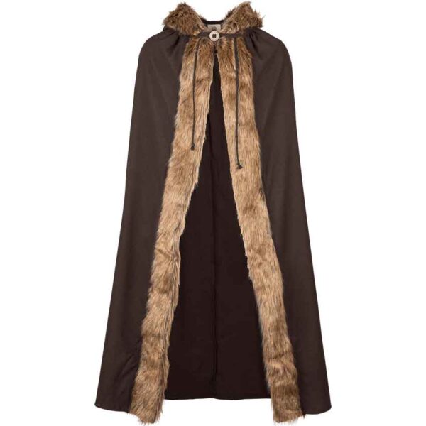 Aaron Canvas Cloak with Fur Trim