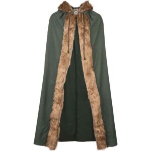 Aaron Canvas Cloak with Fur Trim