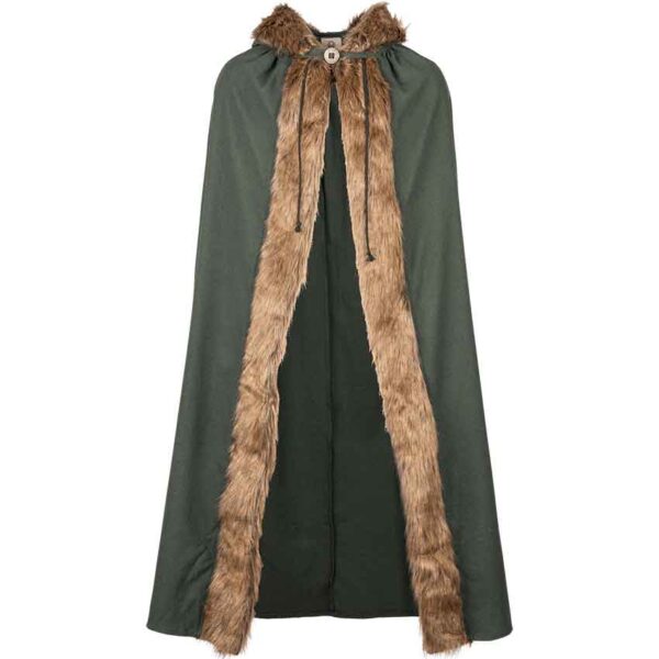 Aaron Canvas Cloak with Fur Trim