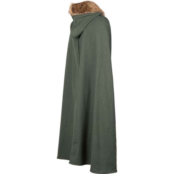 Aaron Canvas Cloak with Fur Trim