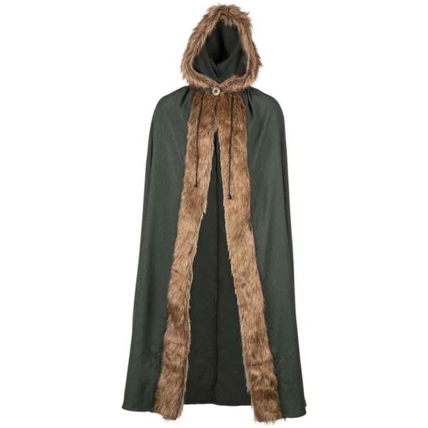 Aaron Canvas Cloak with Fur Trim