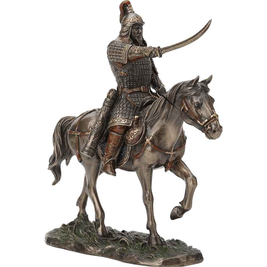 Bronze Genghis Khan Warlord Statue