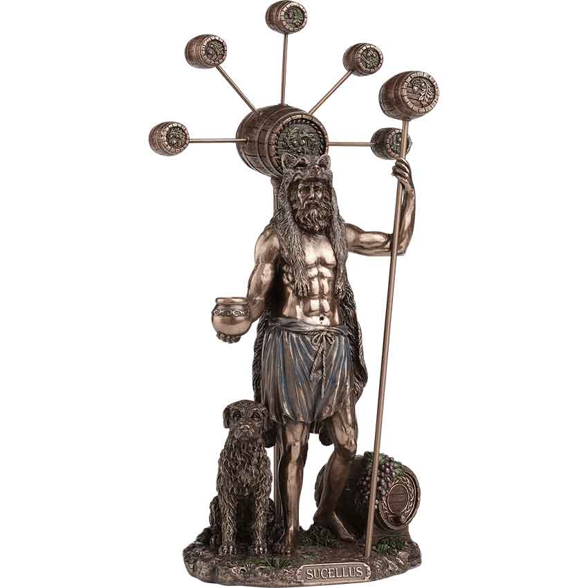 Bronze Sucellus Celtic God Statue