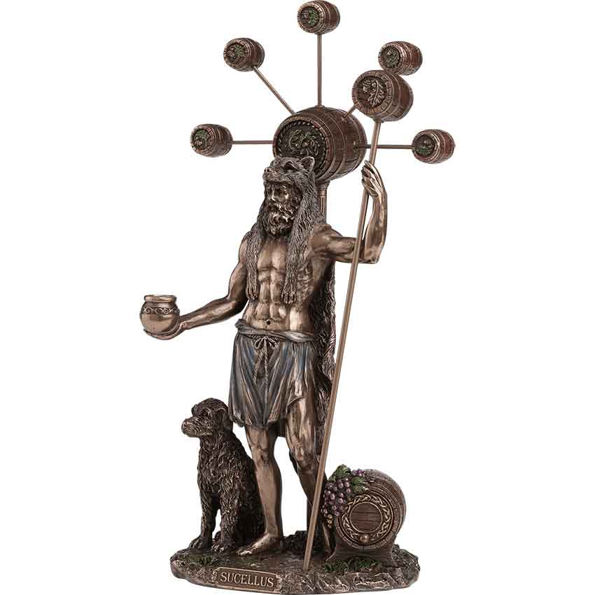 Bronze Sucellus Celtic God Statue